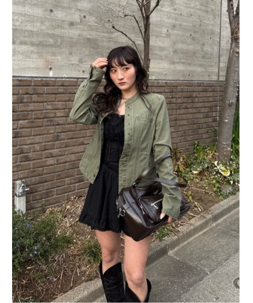 SLY(スライ)の「COTTON FRILL CAMI TOPS コットンフリルキャミトップス 春服(キャミソール・レディース・アイボリー/ブラック・FREE)」の15枚目の写真