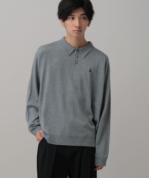 ALAND（エーランド）の「【UNISEX】ALAND／12Ｇニットポロ（ニット/セーター・レディース・ブラック/グレー・LARGE/SMALL）」の2枚目の写真
