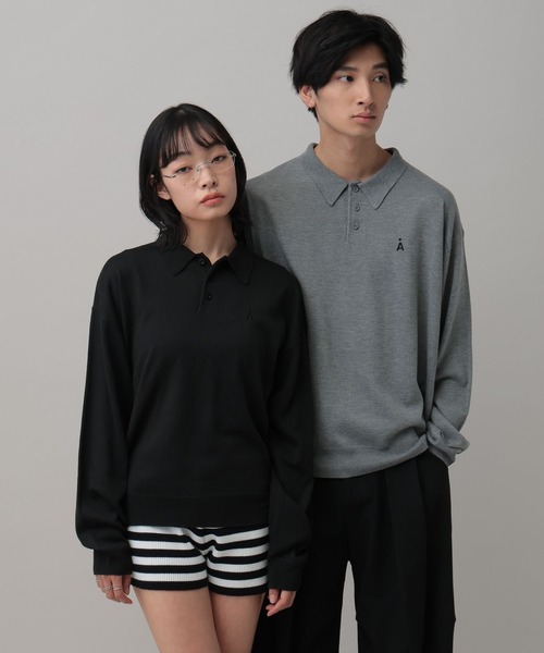 ALAND（エーランド）の「【UNISEX】ALAND／12Ｇニットポロ（ニット/セーター・レディース・ブラック/グレー・LARGE/SMALL）」の7枚目の写真