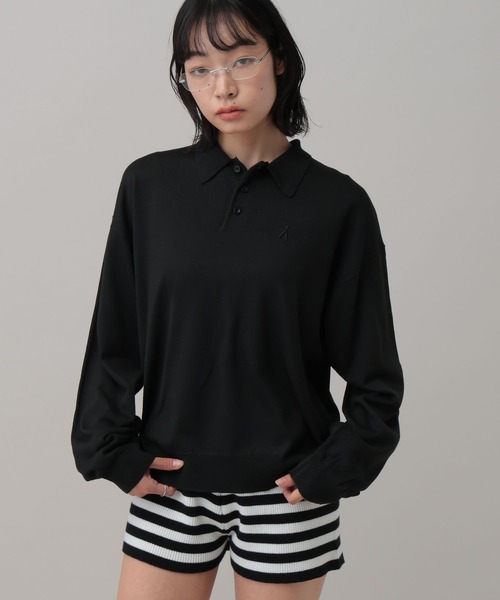 ALAND（エーランド）の「【UNISEX】ALAND／12Ｇニットポロ（ニット/セーター・レディース・ブラック/グレー・LARGE/SMALL）」の11枚目の写真