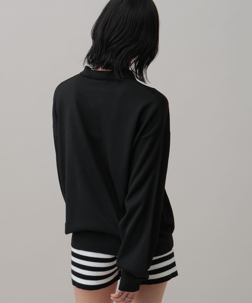 ALAND（エーランド）の「【UNISEX】ALAND／12Ｇニットポロ（ニット/セーター・レディース・ブラック/グレー・LARGE/SMALL）」の13枚目の写真