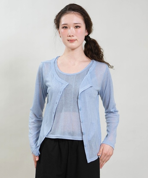 RIKKA FEMME(リッカファム)の「RIKKA FEMME/リッカファム アンサンブル 長袖 カーディガン タンクトップ 2点セット RF6S-2602(アンサンブル・レディース・グレー/ブルー/ブラック・FREE)」の16枚目の写真