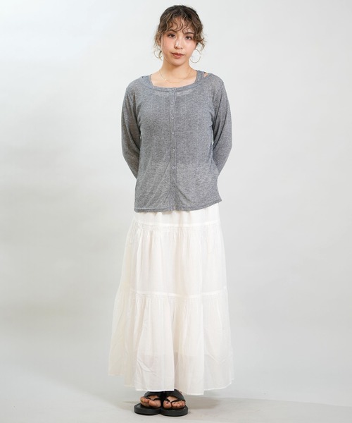 RIKKA FEMME(リッカファム)の「RIKKA FEMME/リッカファム アンサンブル 長袖 カーディガン タンクトップ 2点セット RF6S-2602(アンサンブル・レディース・グレー/ブルー/ブラック・FREE)」の12枚目の写真