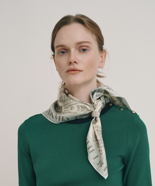 allureville(アルアバイル)の「マッププリントスカーフ(バンダナ/スカーフ・レディース・ブラック系その他/ミント・FREE)」の1枚目の写真