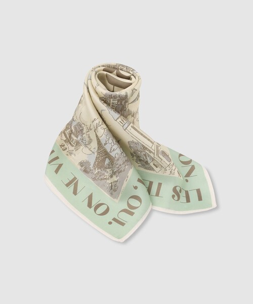 allureville(アルアバイル)の「マッププリントスカーフ(バンダナ/スカーフ・レディース・ブラック系その他/ミント・FREE)」の3枚目の写真