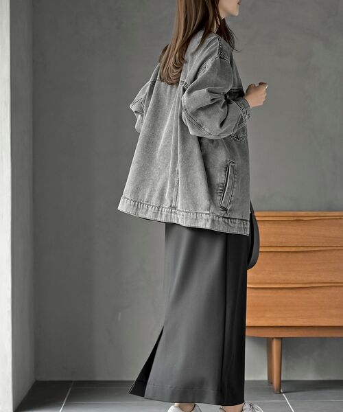 rps(アールピーエス)の「ノーカラービックGジャン(デニムジャケット・レディース・ブラック/ブルー・フリー)」の4枚目の写真