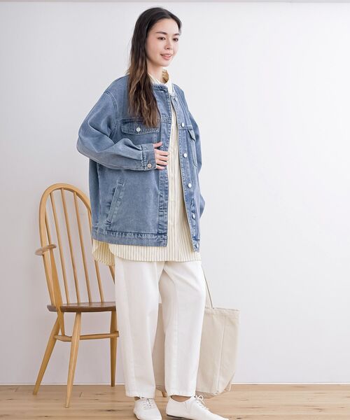 rps(アールピーエス)の「ノーカラービックGジャン(デニムジャケット・レディース・ブラック/ブルー・フリー)」の11枚目の写真