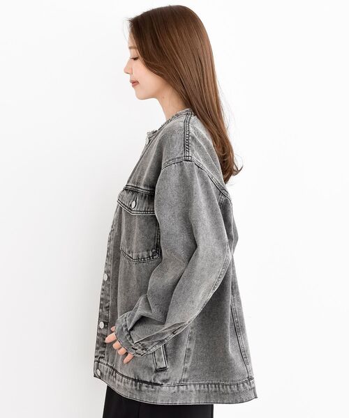 rps(アールピーエス)の「ノーカラービックGジャン(デニムジャケット・レディース・ブラック/ブルー・フリー)」の19枚目の写真