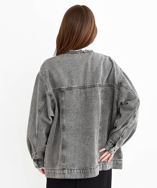 rps(アールピーエス)の「ノーカラービックGジャン(デニムジャケット・レディース・ブラック/ブルー・フリー)」の20枚目の写真