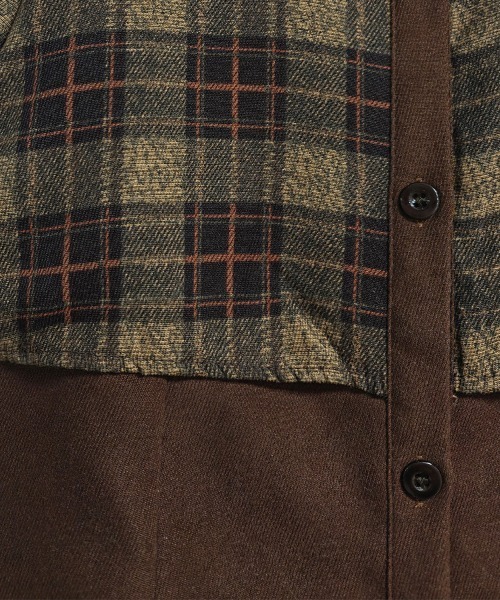 ONEP STAR（ワンピスター）の「チェック柄シャツワンピース（シャツワンピース・レディース・ブラウン・FREE）」の11枚目の写真