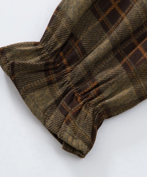 ONEP STAR（ワンピスター）の「チェック柄シャツワンピース（シャツワンピース・レディース・ブラウン・FREE）」の12枚目の写真