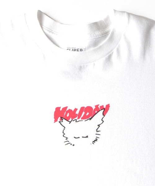 HOLIDAY（ホリデイ）の「SUPER FINE S/S T-SHIRT (NEKO) スーパーファインショートスリーブTシャツ (ネコ)（Tシャツ/カットソー・レディース・ホワイト・XL）」の4枚目の写真