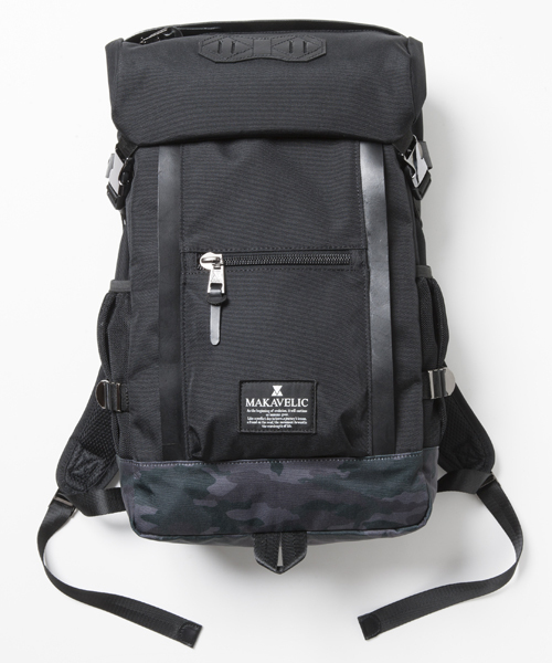 MAKAVELIC(マキャベリック)の「MAKAVELICマキャベリック CHASE DOUBLE LINE BACKPACK(バックパック/リュック・メンズ・ダークネイビー/ブラックミックス/ネイビー/ブラック/ダークグレー・FREE)」の2枚目の写真