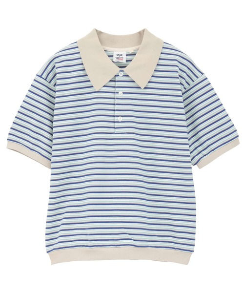 Tiara(ティアラ)の「【STAR&STRIPE/スターアンドストライプ】ボーダーポロニット(SSMD-199M)(ニット/セーター・レディース・ブラウン/ブルー・FREE)」の2枚目の写真