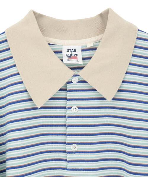 Tiara(ティアラ)の「【STAR&STRIPE/スターアンドストライプ】ボーダーポロニット(SSMD-199M)(ニット/セーター・レディース・ブラウン/ブルー・FREE)」の4枚目の写真