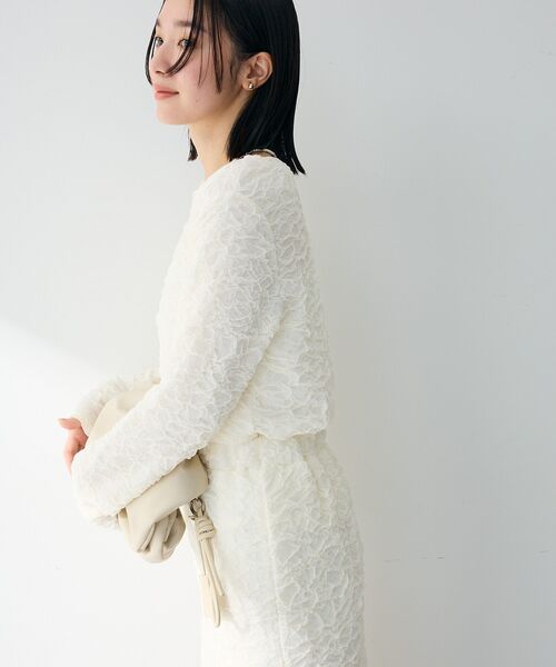 Green Parks(グリーンパークス)の「表面感ポコポコプルオーバー(Tシャツ/カットソー・レディース・ブラック/サックスブルー/ホワイト系その他2/ライトグレー・FREE)」の5枚目の写真