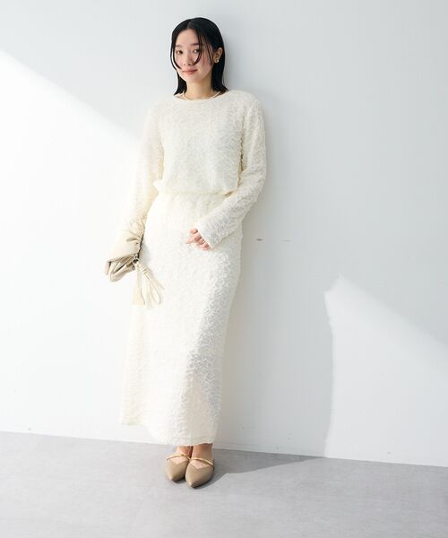 Green Parks(グリーンパークス)の「表面感ポコポコプルオーバー(Tシャツ/カットソー・レディース・ブラック/サックスブルー/ホワイト系その他2/ライトグレー・FREE)」の6枚目の写真