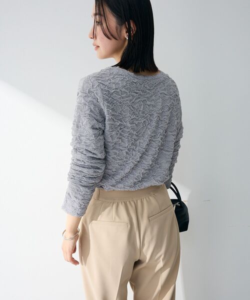 Green Parks(グリーンパークス)の「表面感ポコポコプルオーバー(Tシャツ/カットソー・レディース・ブラック/サックスブルー/ホワイト系その他2/ライトグレー・FREE)」の17枚目の写真