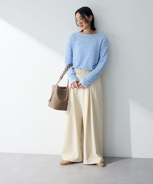 Green Parks(グリーンパークス)の「表面感ポコポコプルオーバー(Tシャツ/カットソー・レディース・ブラック/サックスブルー/ホワイト系その他2/ライトグレー・FREE)」の18枚目の写真