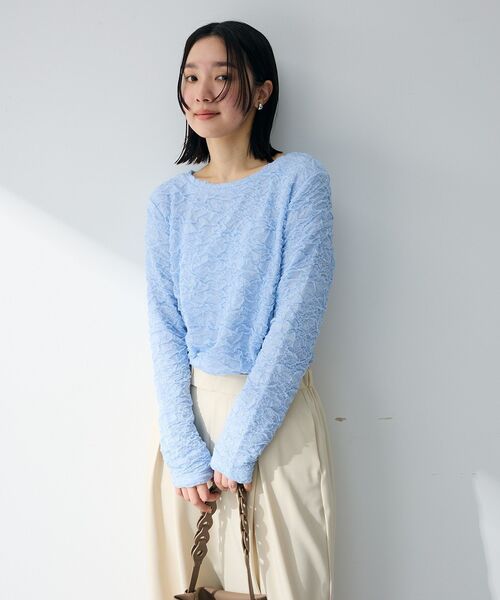 Green Parks(グリーンパークス)の「表面感ポコポコプルオーバー(Tシャツ/カットソー・レディース・ブラック/サックスブルー/ホワイト系その他2/ライトグレー・FREE)」の22枚目の写真