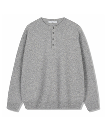 POLYGRAM（ポリグラム）の「ソフトウールブレンドヘンリーネックニット - グレー（ニット/セーター）」