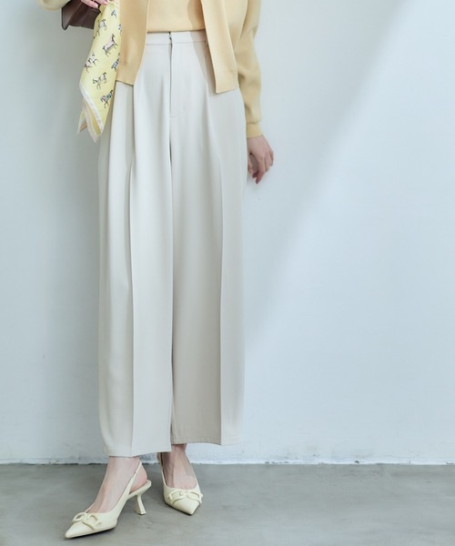 12Twelve Agenda（トゥエルブ　アジェンダ）の「2タックワイドパンツ（その他パンツ・レディース・ミント/ネイビー/アイボリー・S/M）」の2枚目の写真