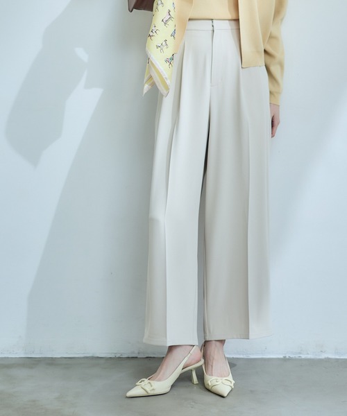 12Twelve Agenda（トゥエルブ　アジェンダ）の「2タックワイドパンツ（その他パンツ・レディース・ミント/ネイビー/アイボリー・S/M）」の4枚目の写真