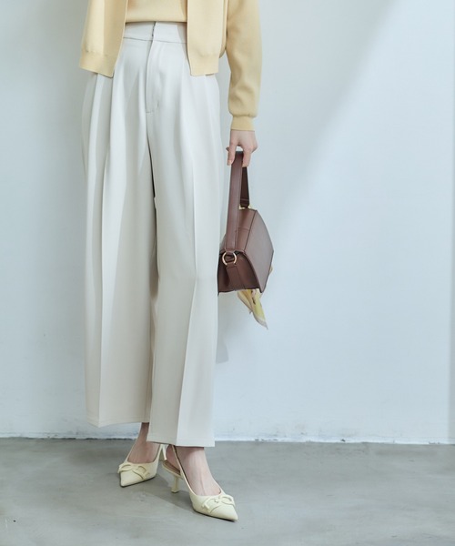 12Twelve Agenda（トゥエルブ　アジェンダ）の「2タックワイドパンツ（その他パンツ・レディース・ミント/ネイビー/アイボリー・S/M）」の5枚目の写真