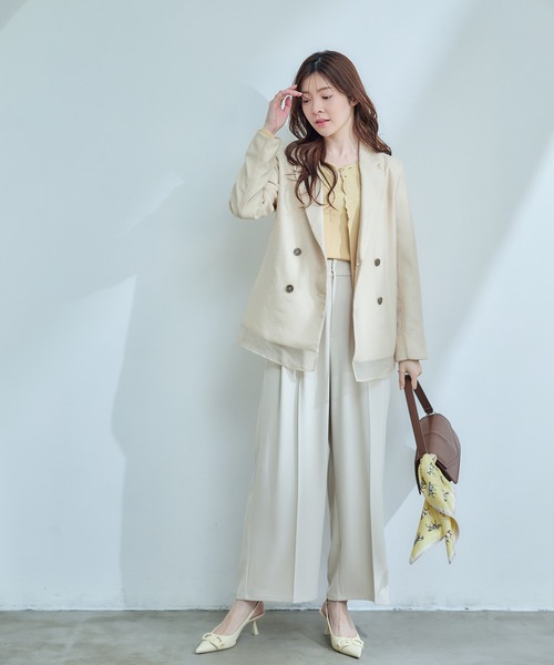 12Twelve Agenda（トゥエルブ　アジェンダ）の「2タックワイドパンツ（その他パンツ・レディース・ミント/ネイビー/アイボリー・S/M）」の13枚目の写真