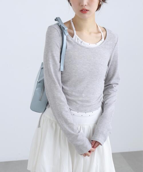 FREE'S MART（フリーズマート）の「◆ホルターネックレイヤードサイドドロストカットソー（Tシャツ/カットソー・レディース・ワンウォッシュ/グレー系その他/ブラウン/ベージュ・FREE）」の6枚目の写真