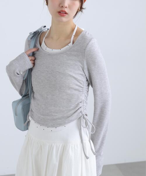 FREE'S MART（フリーズマート）の「◆ホルターネックレイヤードサイドドロストカットソー（Tシャツ/カットソー・レディース・ワンウォッシュ/グレー系その他/ブラウン/ベージュ・FREE）」の7枚目の写真