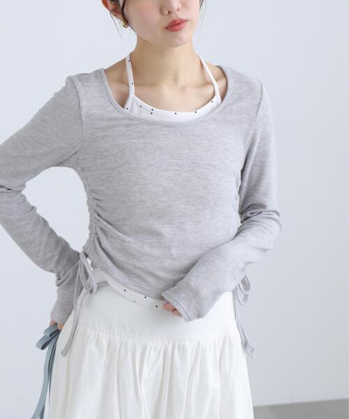 FREE'S MART（フリーズマート）の「◆ホルターネックレイヤードサイドドロストカットソー（Tシャツ/カットソー・レディース・ワンウォッシュ/グレー系その他/ブラウン/ベージュ・FREE）」の8枚目の写真