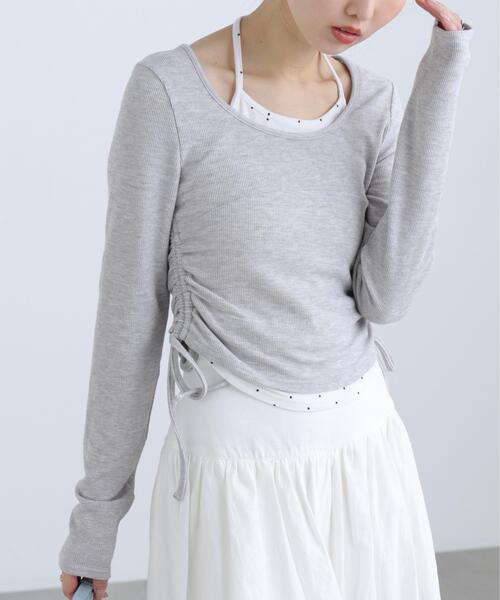 FREE'S MART（フリーズマート）の「◆ホルターネックレイヤードサイドドロストカットソー（Tシャツ/カットソー・レディース・ワンウォッシュ/グレー系その他/ブラウン/ベージュ・FREE）」の9枚目の写真