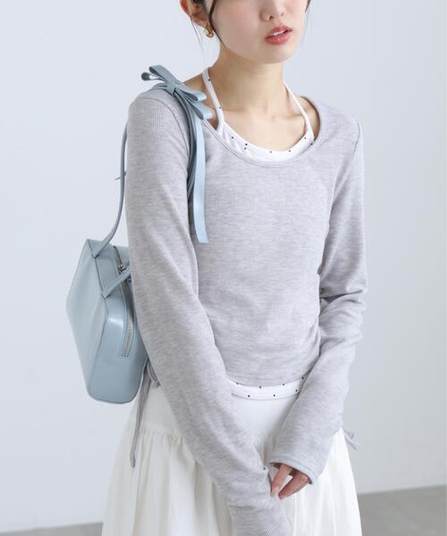 FREE'S MART（フリーズマート）の「◆ホルターネックレイヤードサイドドロストカットソー（Tシャツ/カットソー・レディース・ワンウォッシュ/グレー系その他/ブラウン/ベージュ・FREE）」の10枚目の写真