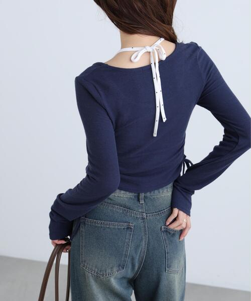 FREE'S MART(フリーズマート)の「◆ホルターネックレイヤードサイドドロストカットソー(Tシャツ/カットソー・レディース・ワンウォッシュ/グレー系その他/ブラウン/ベージュ・FREE)」の6枚目の写真