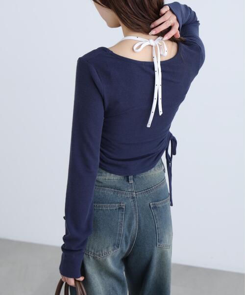 FREE'S MART(フリーズマート)の「◆ホルターネックレイヤードサイドドロストカットソー(Tシャツ/カットソー・レディース・ワンウォッシュ/グレー系その他/ブラウン/ベージュ・FREE)」の7枚目の写真