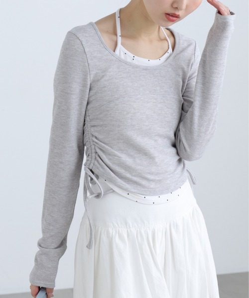 FREE'S MART（フリーズマート）の「◆ホルターネックレイヤードサイドドロストカットソー（Tシャツ/カットソー・レディース・ワンウォッシュ/グレー系その他/ブラウン/ベージュ・FREE）」の20枚目の写真