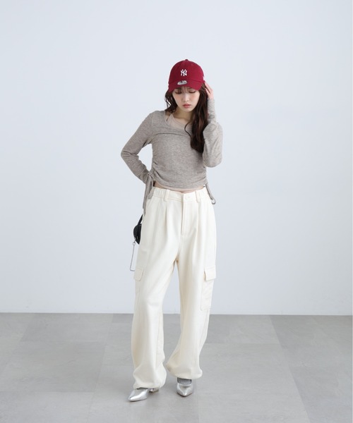 FREE'S MART（フリーズマート）の「◆ホルターネックレイヤードサイドドロストカットソー（Tシャツ/カットソー・レディース・ワンウォッシュ/グレー系その他/ブラウン/ベージュ・FREE）」の5枚目の写真