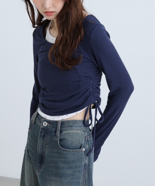 FREE'S MART（フリーズマート）の「◆ホルターネックレイヤードサイドドロストカットソー（Tシャツ/カットソー・レディース・ワンウォッシュ/グレー系その他/ブラウン/ベージュ・FREE）」の9枚目の写真