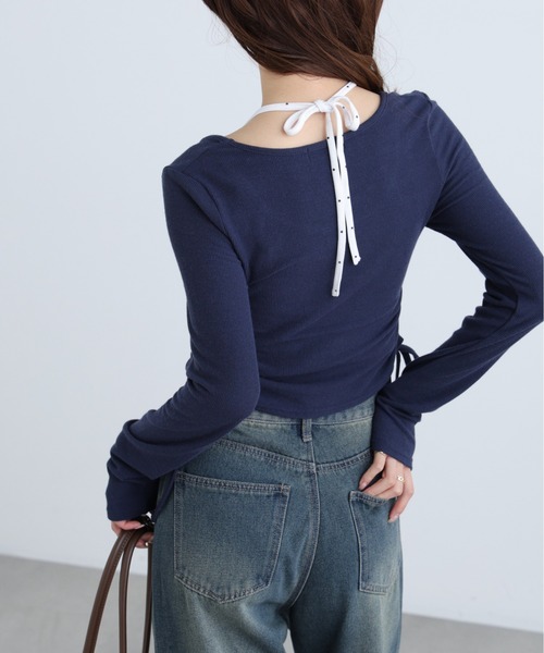 FREE'S MART（フリーズマート）の「◆ホルターネックレイヤードサイドドロストカットソー（Tシャツ/カットソー・レディース・ワンウォッシュ/グレー系その他/ブラウン/ベージュ・FREE）」の11枚目の写真