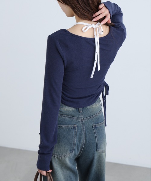 FREE'S MART（フリーズマート）の「◆ホルターネックレイヤードサイドドロストカットソー（Tシャツ/カットソー・レディース・ワンウォッシュ/グレー系その他/ブラウン/ベージュ・FREE）」の12枚目の写真