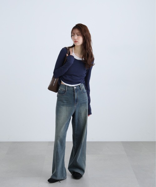 FREE'S MART（フリーズマート）の「◆ホルターネックレイヤードサイドドロストカットソー（Tシャツ/カットソー・レディース・ワンウォッシュ/グレー系その他/ブラウン/ベージュ・FREE）」の16枚目の写真