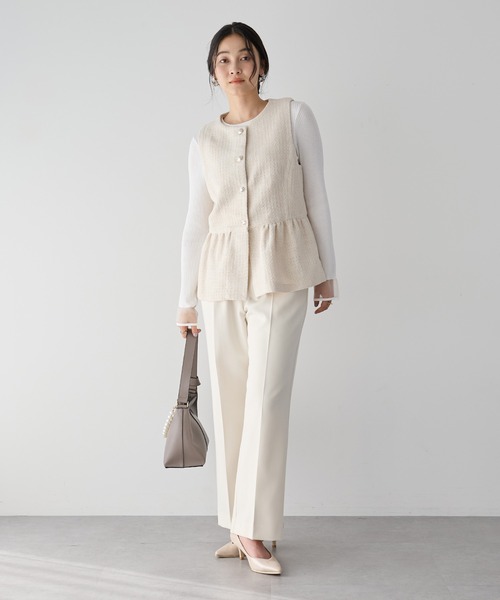 YECCA VECCA（イェッカヴェッカ）の「ツイードペプラムジレ（ベスト・レディース・オフホワイト/その他6・M）」の12枚目の写真