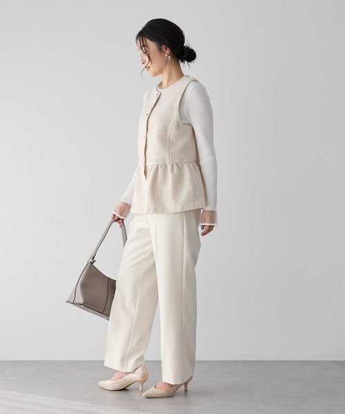 YECCA VECCA（イェッカヴェッカ）の「ツイードペプラムジレ（ベスト・レディース・オフホワイト/その他6・M）」の13枚目の写真