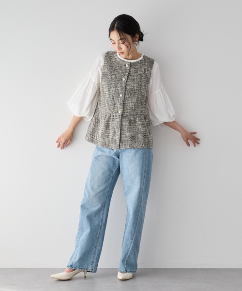 YECCA VECCA（イェッカヴェッカ）の「ツイードペプラムジレ（ベスト・レディース・オフホワイト/その他6・M）」の22枚目の写真