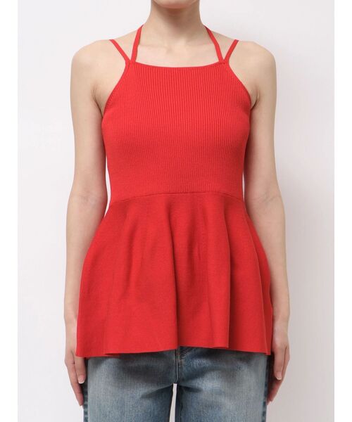 Ungrid（アングリッド）の「ペプラムデザインニットキャミ（キャミソール・レディース・レッド/アイボリー/チャコールグレー・FREE）」の10枚目の写真