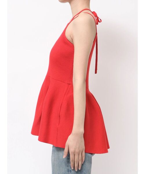 Ungrid（アングリッド）の「ペプラムデザインニットキャミ（キャミソール・レディース・レッド/アイボリー/チャコールグレー・FREE）」の11枚目の写真