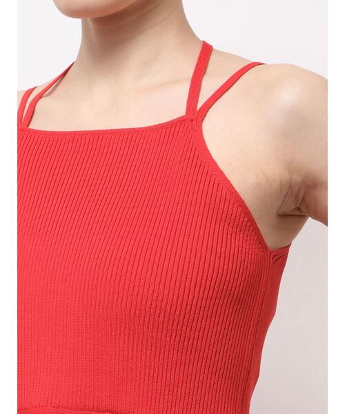 Ungrid（アングリッド）の「ペプラムデザインニットキャミ（キャミソール・レディース・レッド/アイボリー/チャコールグレー・FREE）」の14枚目の写真