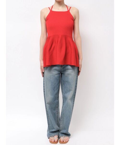 Ungrid（アングリッド）の「ペプラムデザインニットキャミ（キャミソール・レディース・レッド/アイボリー/チャコールグレー・FREE）」の17枚目の写真