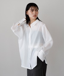 big cuffs sheer shirt /ビッグカフスシアーシャツ